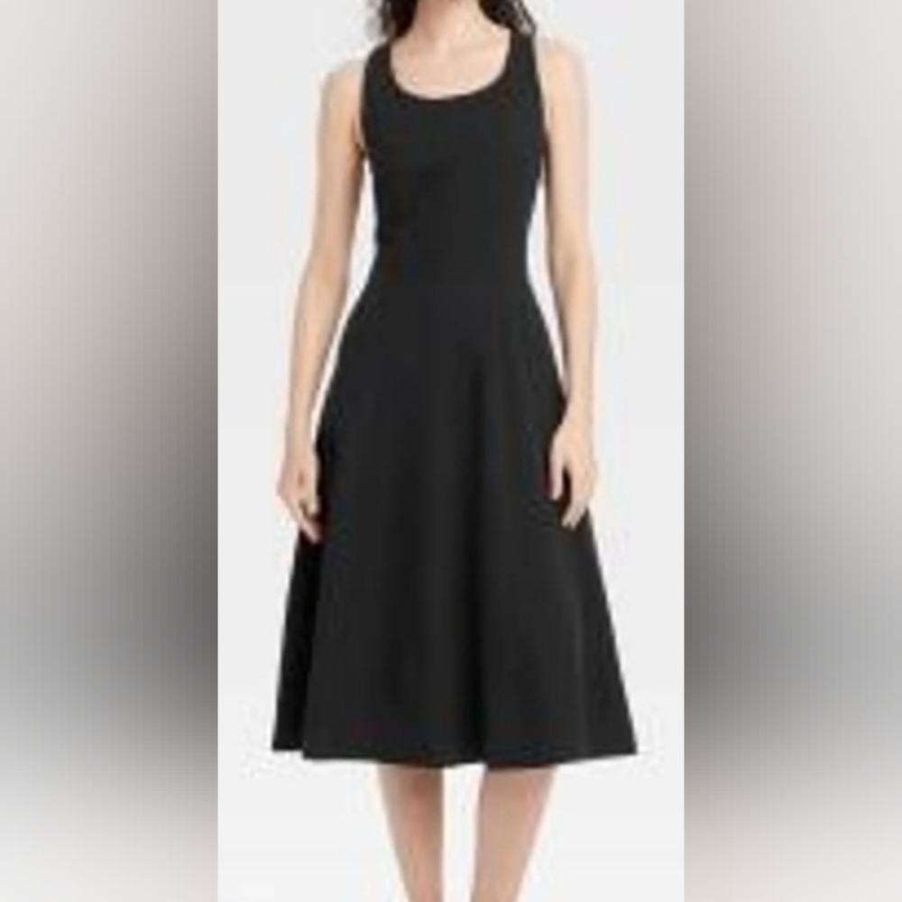 a new day Black Backless Fit-and-Flare Midi Dress
